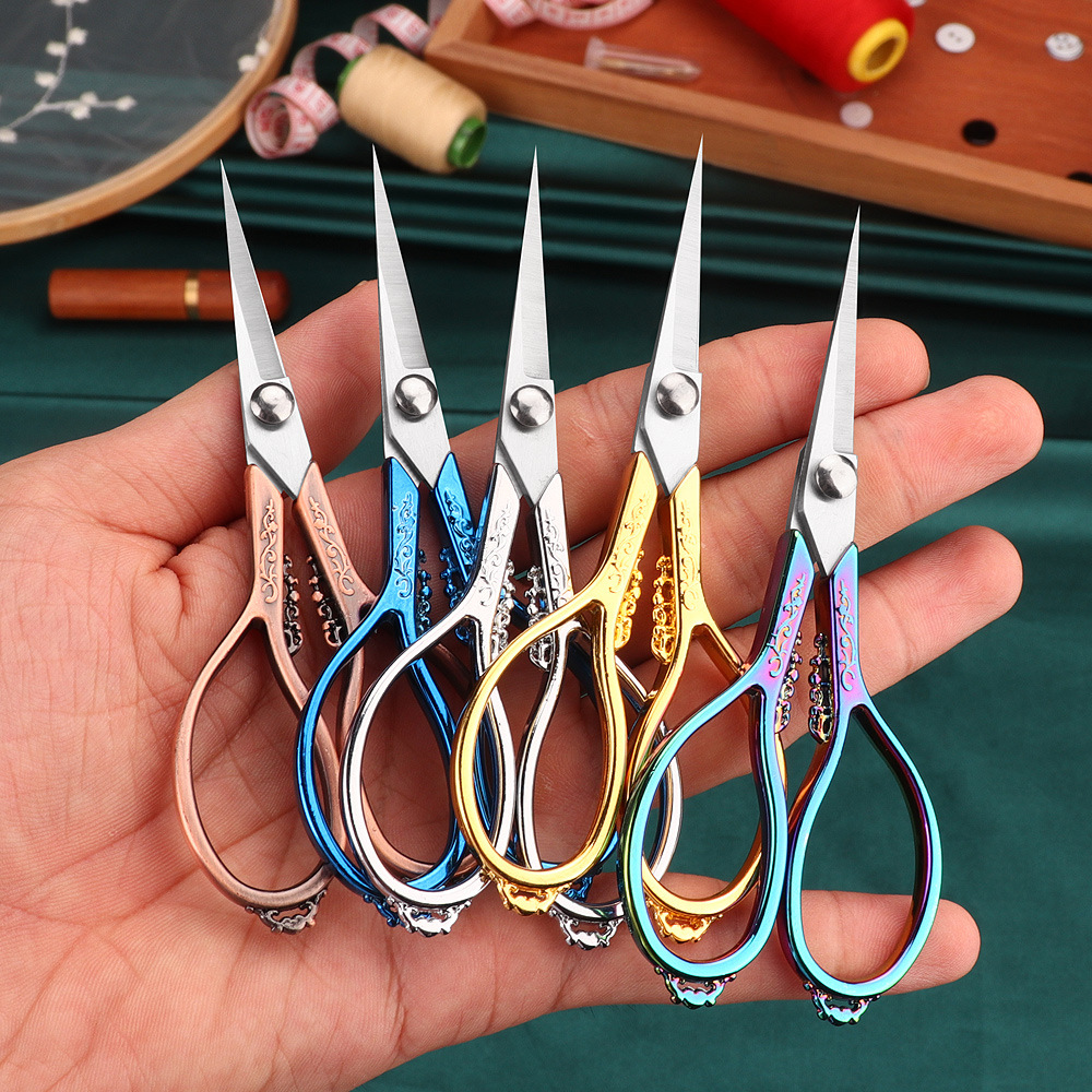 Scissors Stainless Craft - レトロなクロスステッチはさみアンティーク耐久性のある高鋼テーラークラフト縫製家庭用生地はさみ