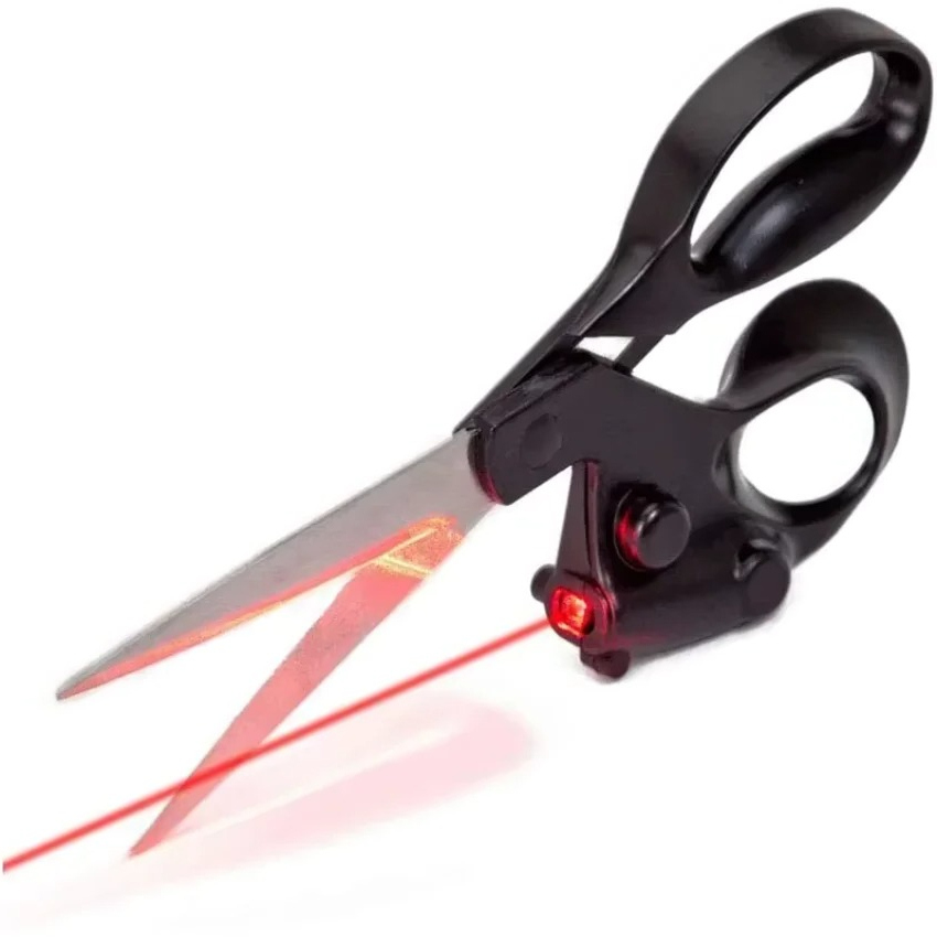 Scissors Stainless Craft - プロ仕様レーザーガイド付きはさみ DIY位置決め布地裁断用 家庭工芸 ギフトラッピング用 直線裁断 高速はさみ