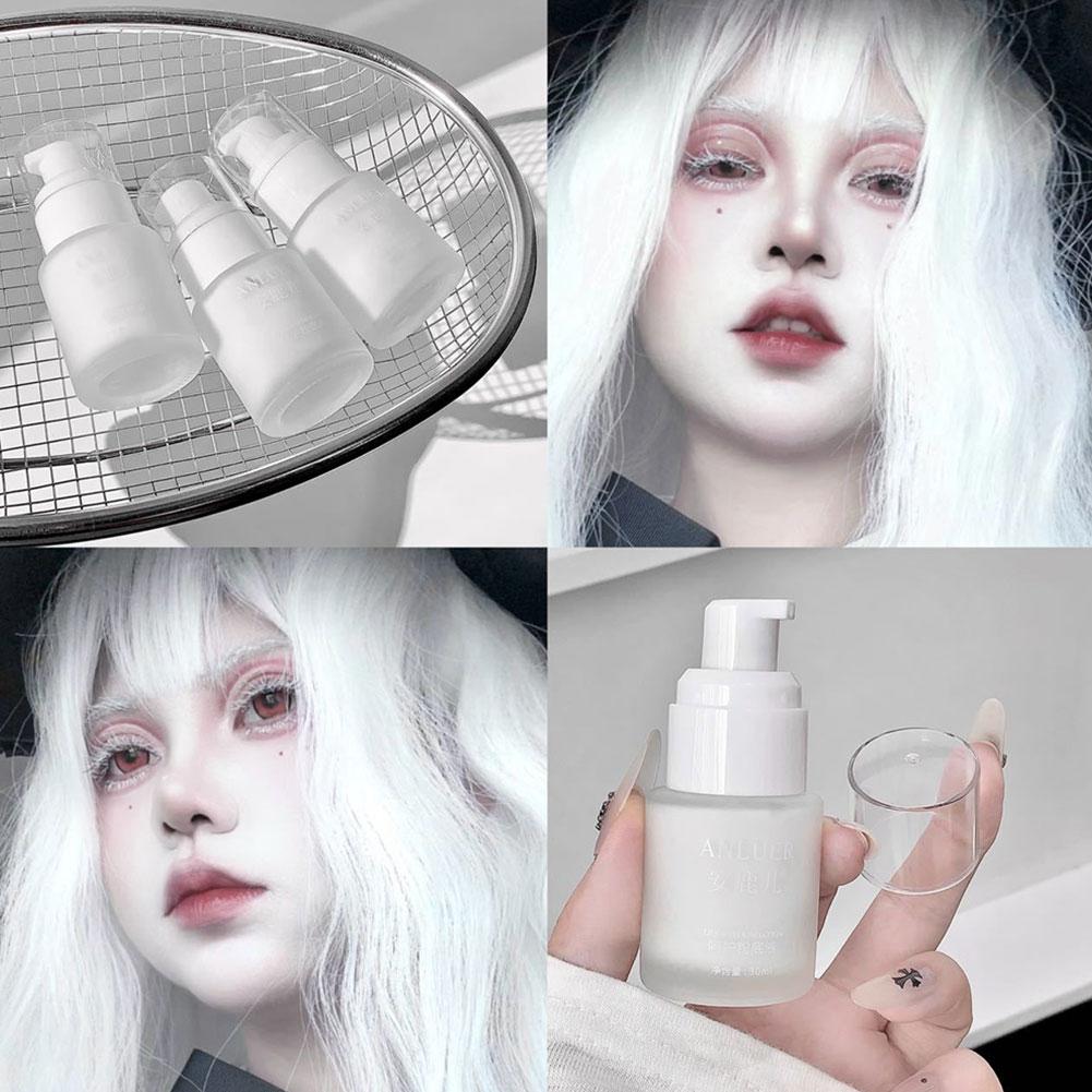 Correction Fluid White - マットホワイトリキッドファンデーション、ウォータープルーフ、長時間キープ、カバー力調整可能、コスプレ＆ハロウィンメイクアップベースプライマーコンシーラー