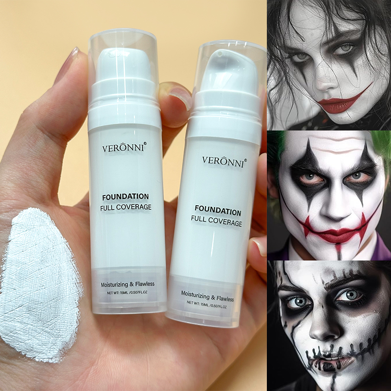 Correction Fluid White - ハロウィン液体ゴス白メイクカラーマッチングファンデーションコンシーラーコスプレ白ピエロ白顔ボディペイント変色