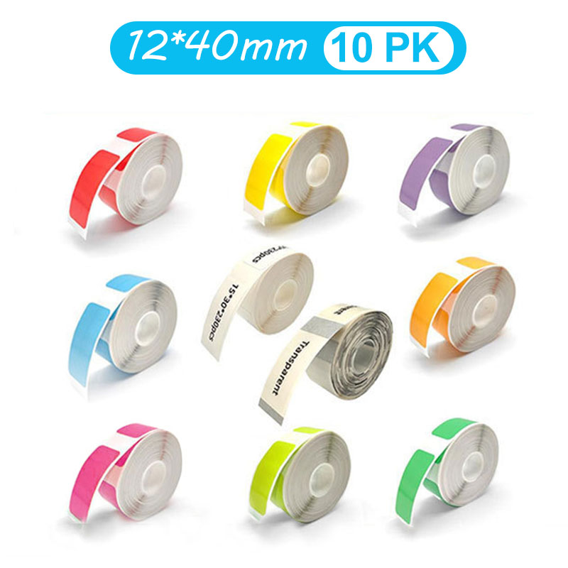12*40 ミリメートル色透明サーマルステッカーロール自己粘 - Label Printer Tape のレビューと価格