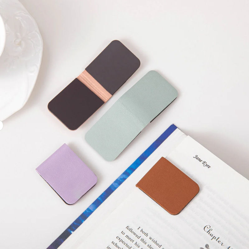 プレミアムレザー製マグネットブックマーク、長方形DIYブック - Bookmark Magnetic Clip のレビューと価格