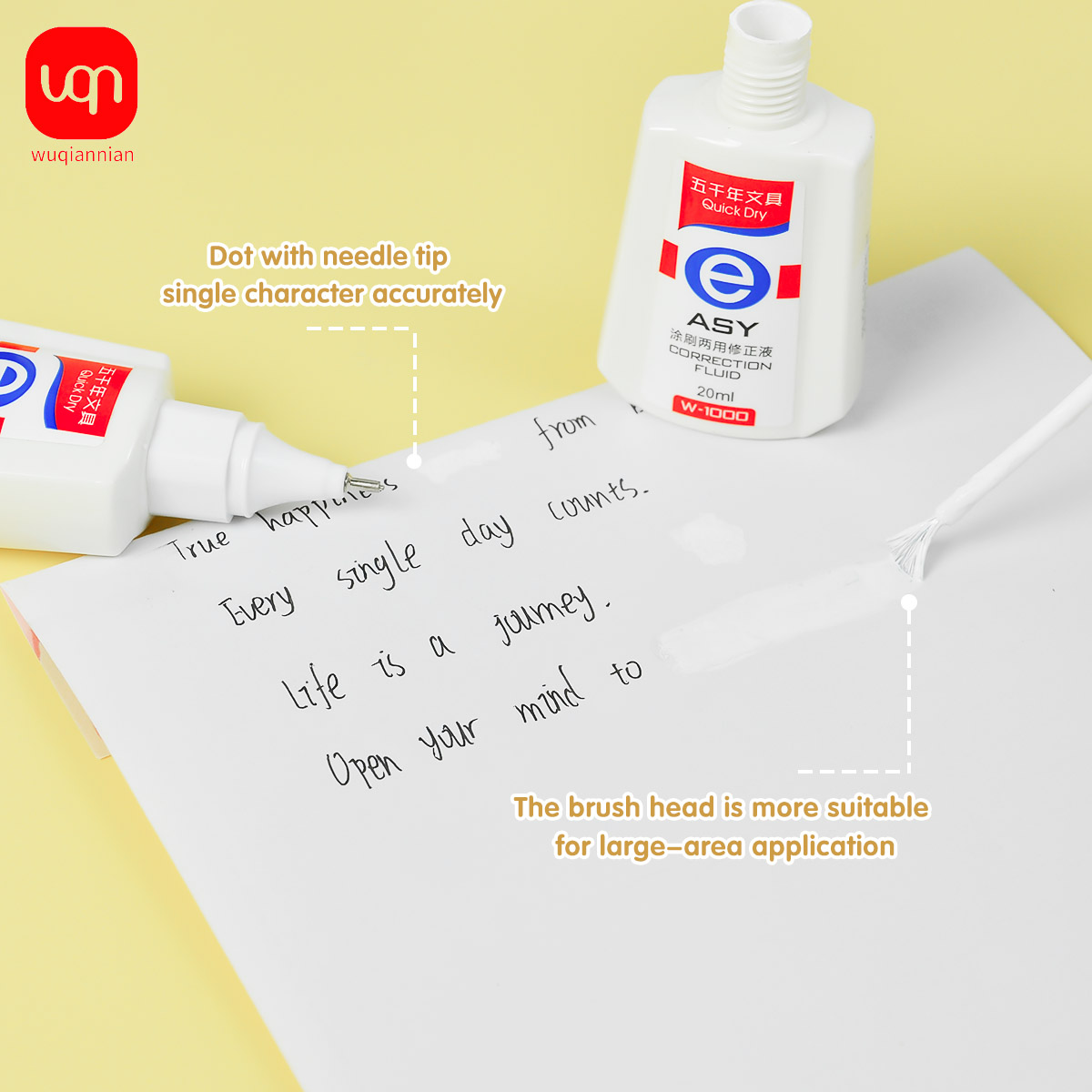 WQN 速乾修正液、20ml、白、塗りやすい、乾燥時間を短縮 - Correction Fluid White のレビューと価格