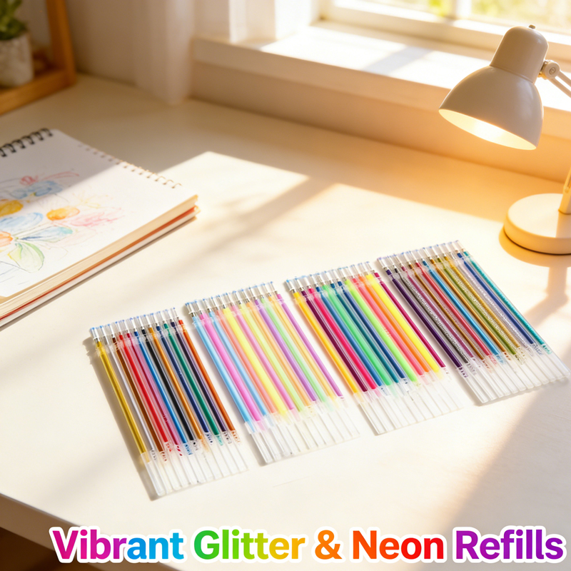 12-100 個グリッターペンリフィルセットフラッシュマルチ - Gel Ink Pen Set のレビューと価格