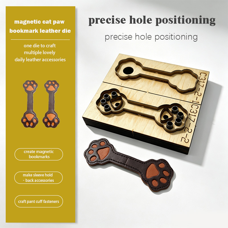 C317 キャットクロー革裁断型 DIY手芸用 マグネットブ - Bookmark Magnetic Clip のレビューと価格