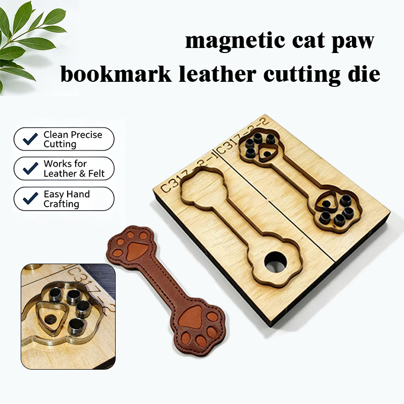 C317 キャットクロー革裁断型 DIY手芸用 マグネットブ - Bookmark Magnetic Clip のレビューと価格