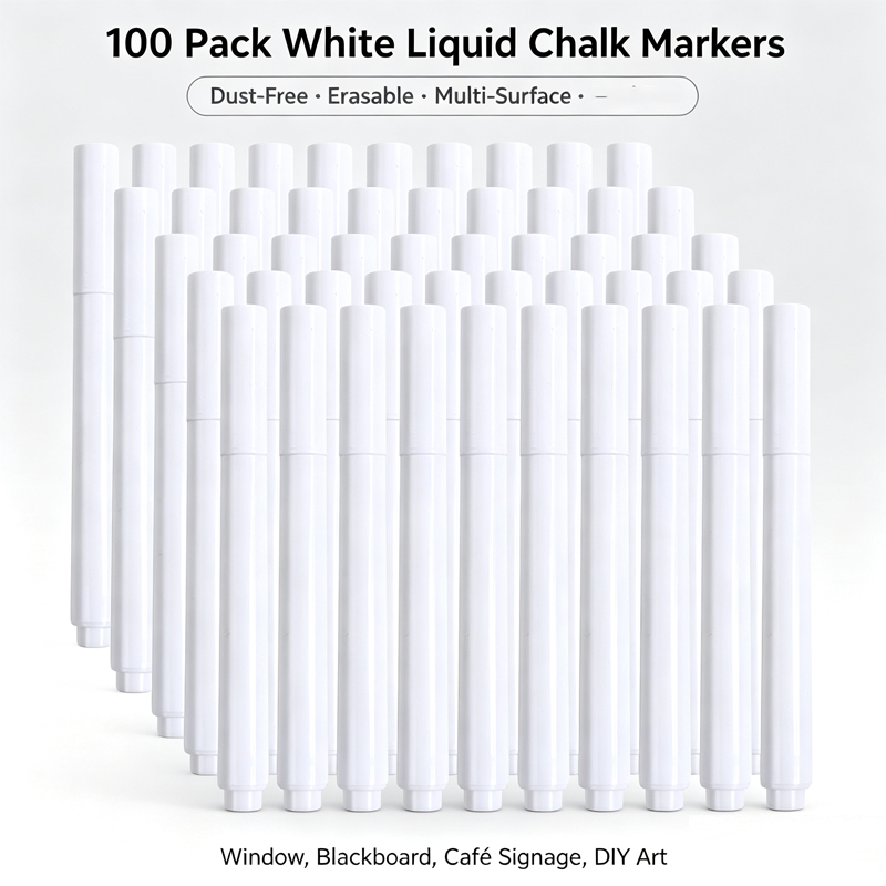 液体チョーク消せるペン 3-100 個白マーカーガラス窓用黒 - Correction Fluid White のレビューと価格