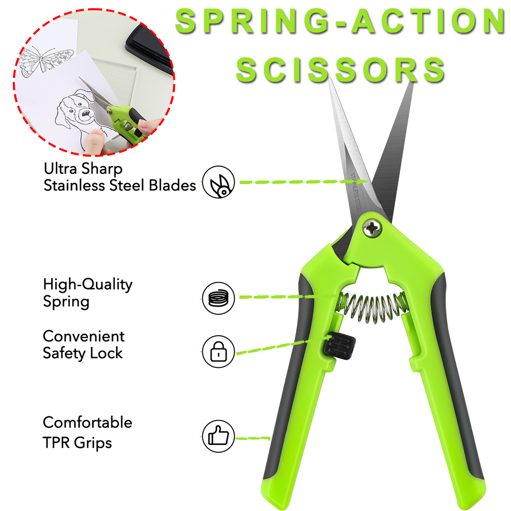 人間工学に基づいた春のアクションはさみ、ステンレス鋼のブレー - Scissors Stainless Craft のレビューと価格